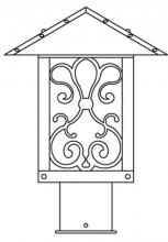 Arroyo Craftsman TRP-9ASGW-BK - 9" timber ridge post mount with ashbury  filigree