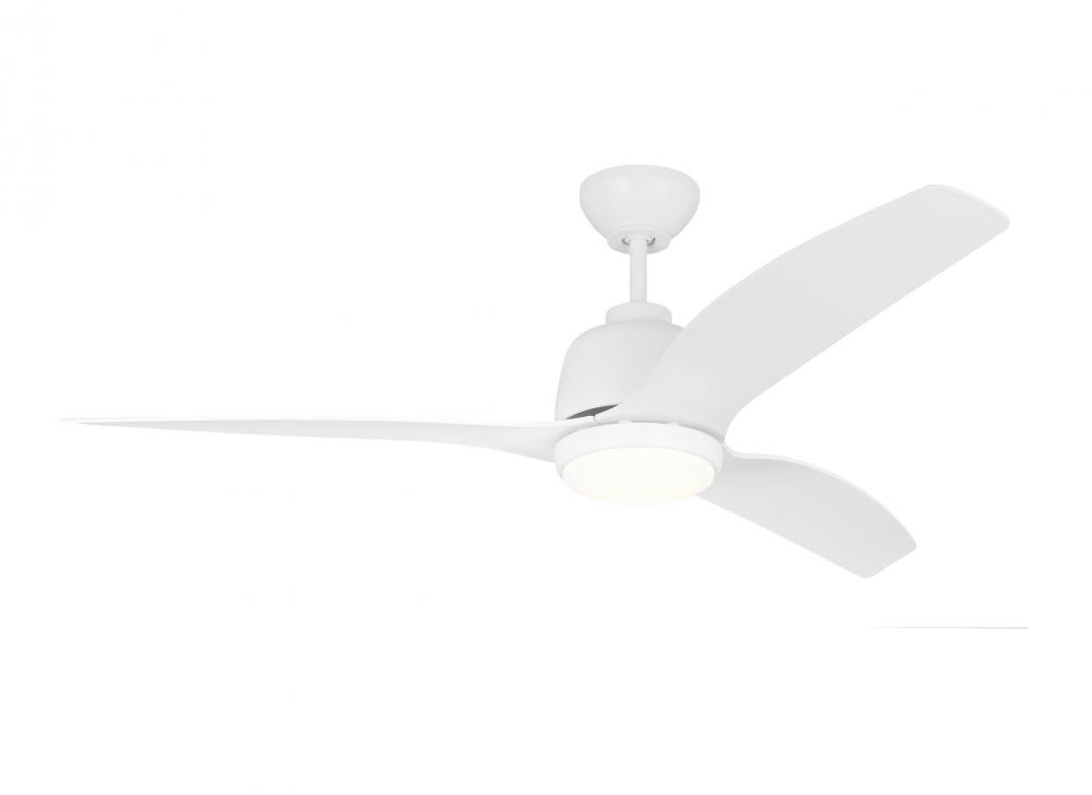 Avila 54&#34; Dimmable Integrated LED Indoor/Outdoor Coastal White Ceiling Fan with Light Kit