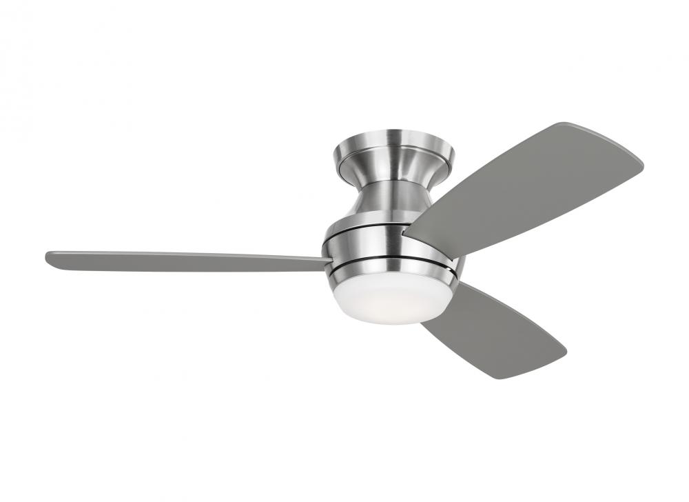 Ikon 44&#34; Dimmable Integrated LED Indoor Brushed Steel Hugger Ceiling Fan with Light Kit