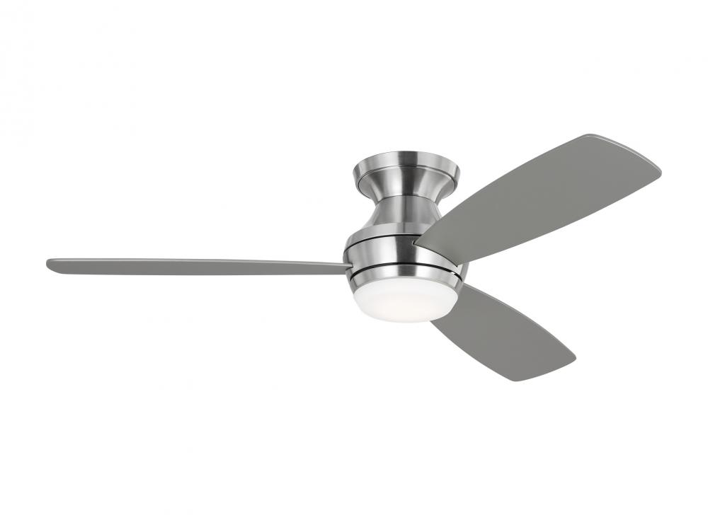 Ikon 52&#34; Dimmable Integrated LED Indoor Brushed Steel Hugger Ceiling Fan with Light Kit