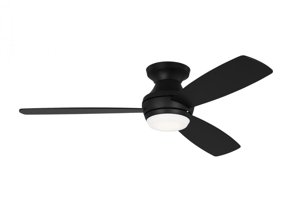 Ikon 52&#34; Dimmable Integrated LED Indoor Midnight Black Hugger Ceiling Fan with Light Kit