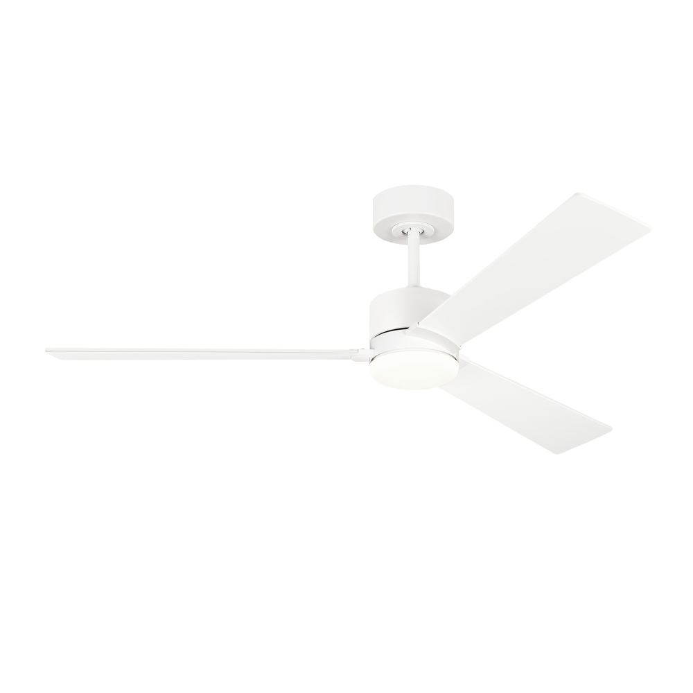 Rozzen 52&#34; Indoor/Outdoor Matte White Ceiling Fan with Handheld Remote Control and Reversible Mo