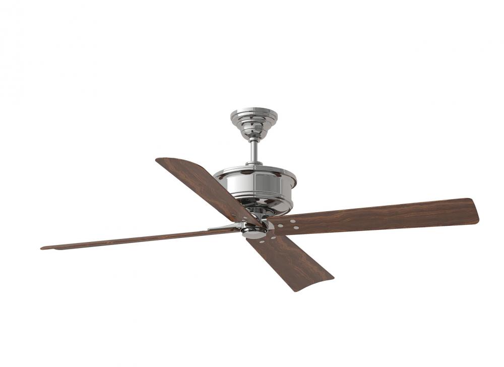Subway 56&#34; Indoor/Outdoor Polished Nickel Ceiling Fan with Handheld Remote Control