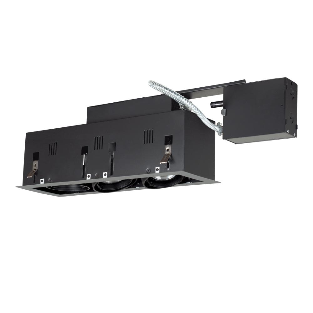 3-Light Double Gimbal Linear Recessed Fixture Line Voltage.