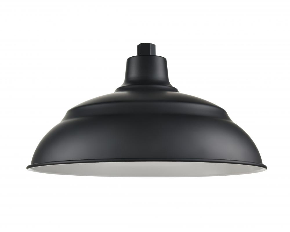 R Series 1-Light Aluminum Warehouse Shade Satin Black