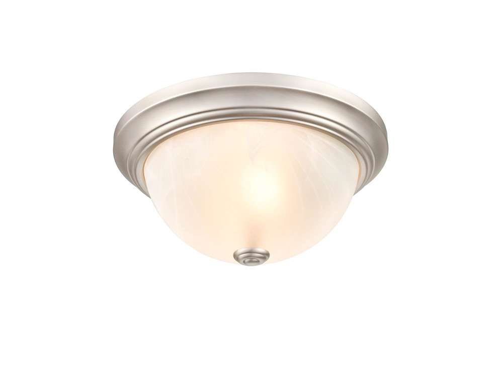 2-Light Flushmount Ceiling Light Satin Nickel