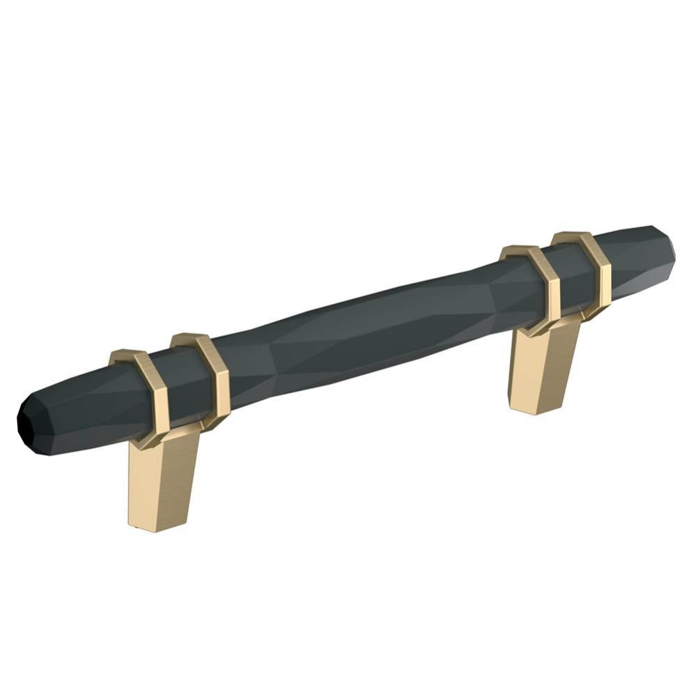 London 3-3/4 in (96 mm) Center-to-Center Black Bronze/Golden Champagne Cabinet Pull