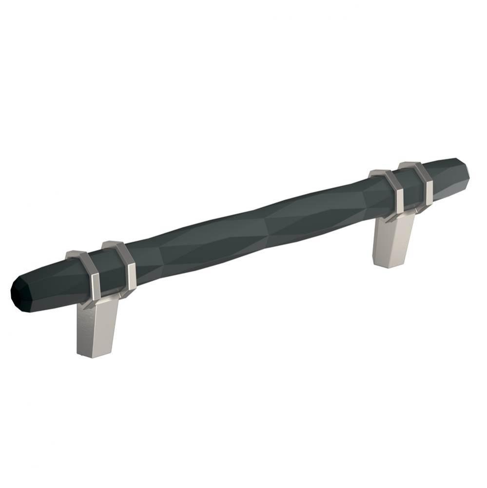 London 5-1/16 in (128 mm) Center-to-Center Black Bronze/Satin Nickel Cabinet Pull