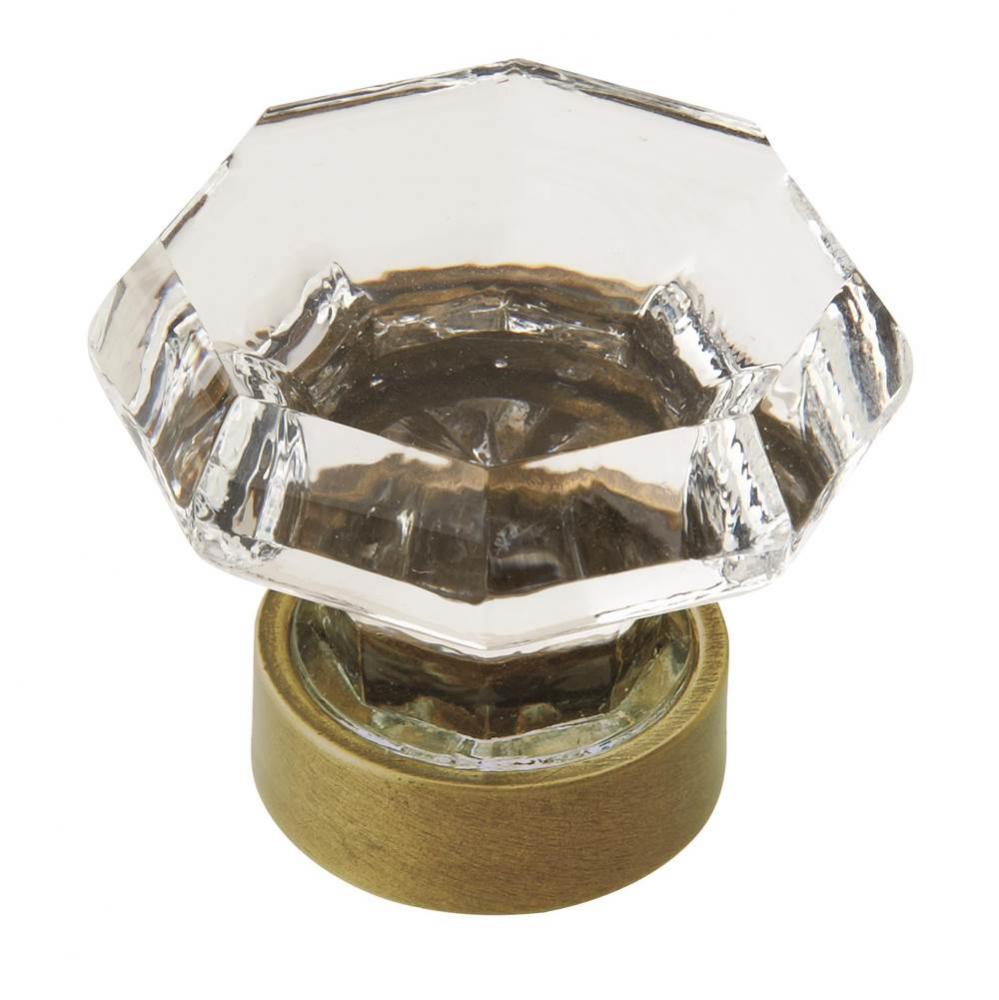 Traditional Classics 1-5/16 in (33 mm) Diameter Clear/Gilded Bronze Cabinet Knob