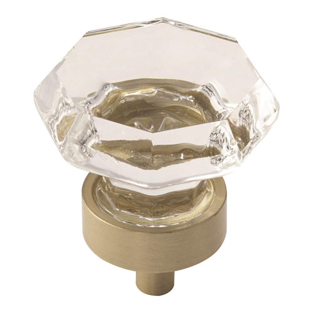 Traditional Classics 1-5/16 in (33 mm) Diameter Clear/Golden Champagne Cabinet Knob