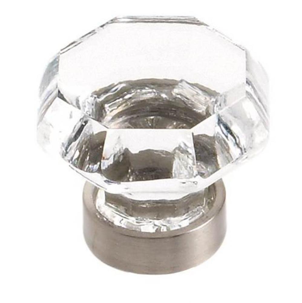 Traditional Classics 1-5/16 in (33 mm) Diameter Clear/Satin Nickel Cabinet Knob