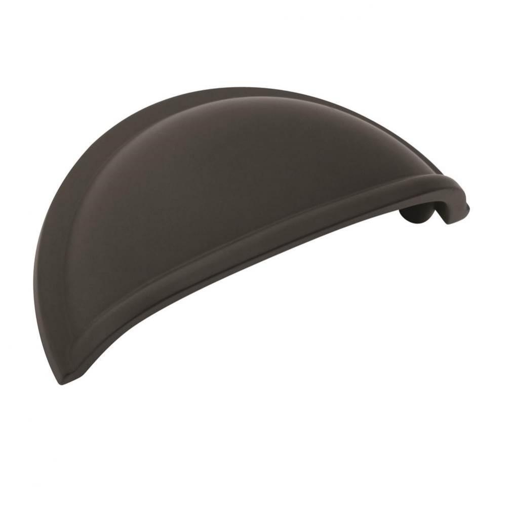 Cup Pulls 3 in (76 mm) Center-to-Center Flat Black Cabinet Cup Pull