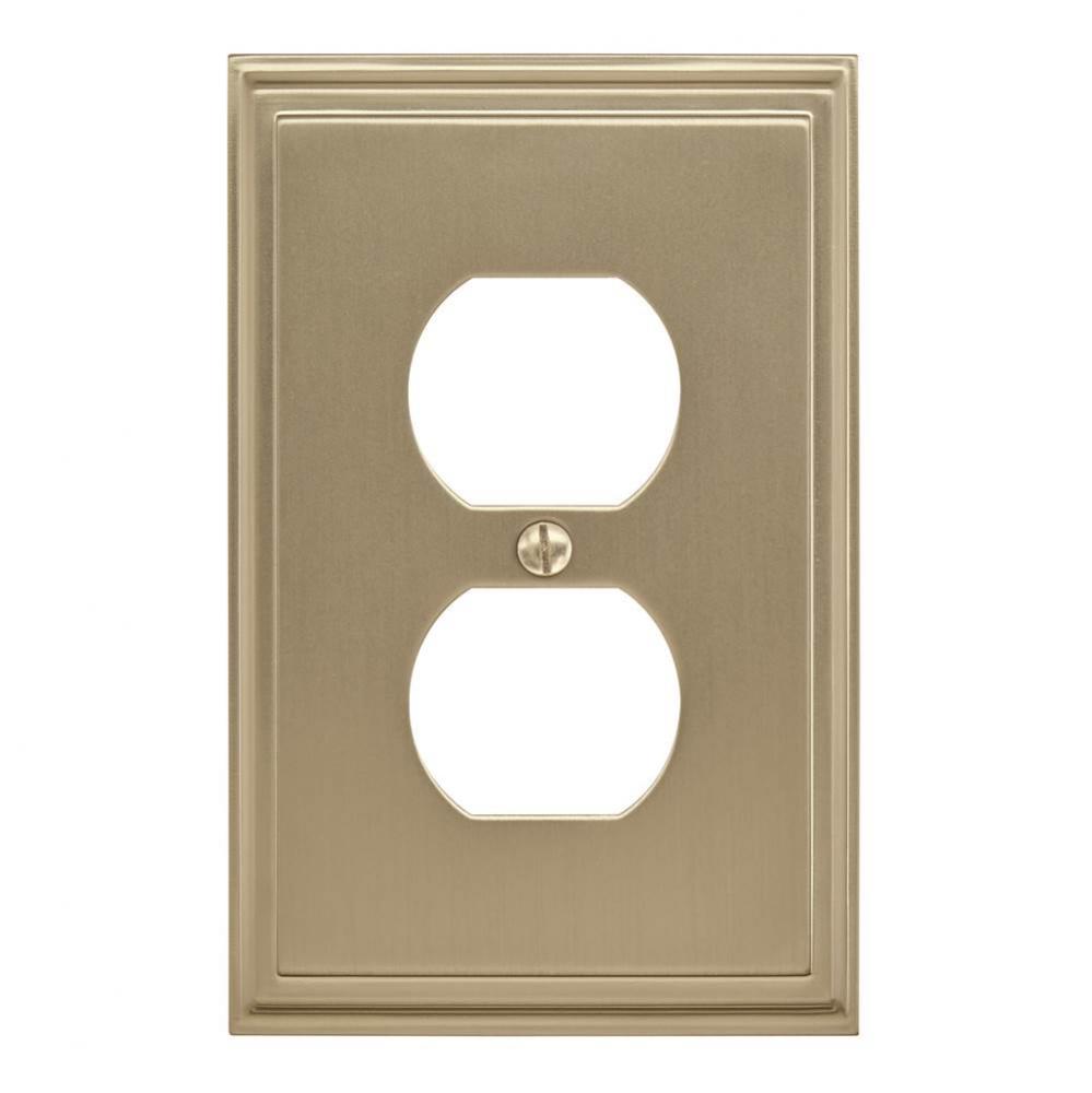 Mulholland 1 Receptacle Golden Champagne Wall Plate