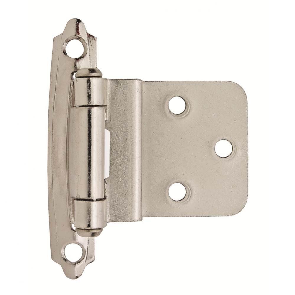 3/8in (10 mm) Inset Self-Closing, Face Mount Polished Chrome Hinge - 2 Pack