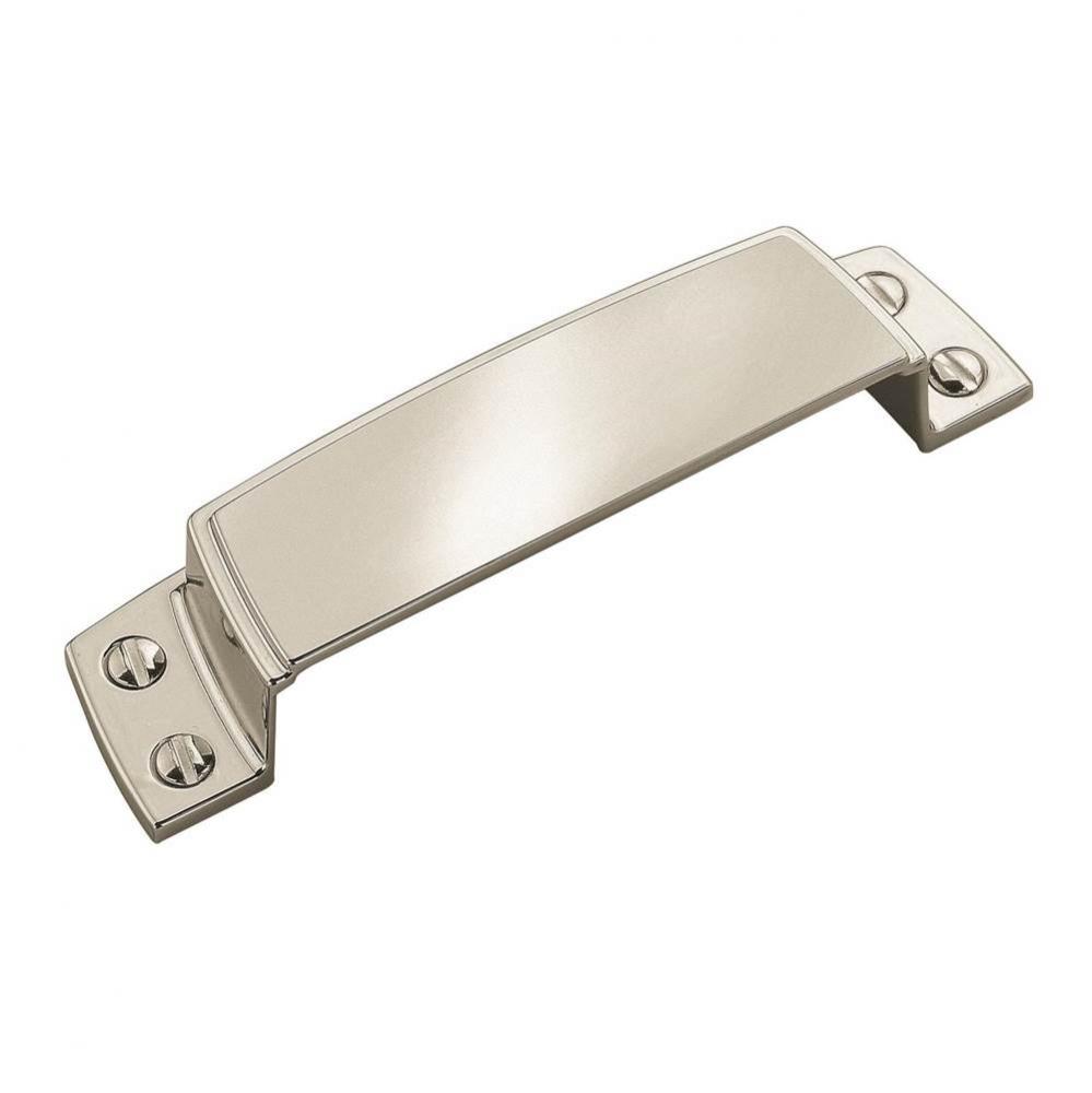Highland Ridge 3-1/2 in (89 mm) Center-to-Center Polished Nickel Cabinet Cup Pull