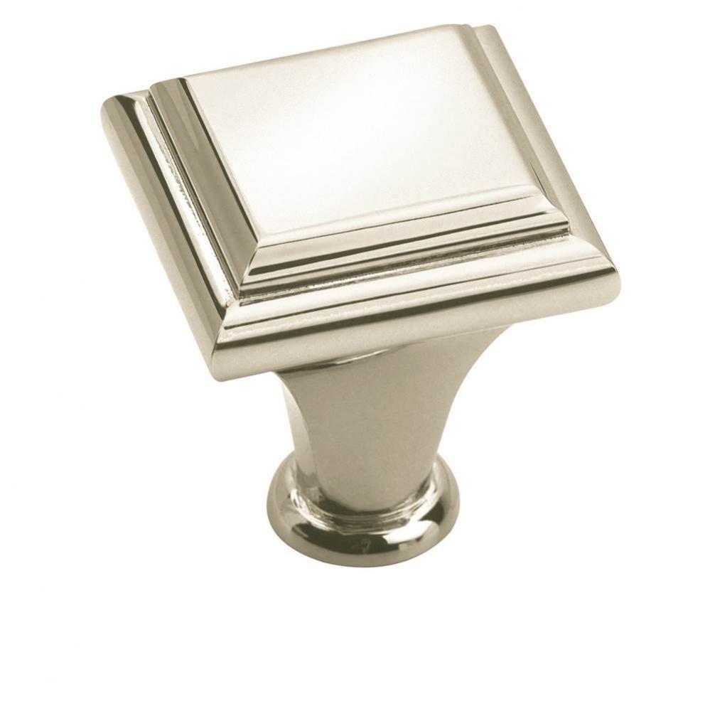 Manor 1 in (25 mm) Length Polished Nickel Cabinet Knob