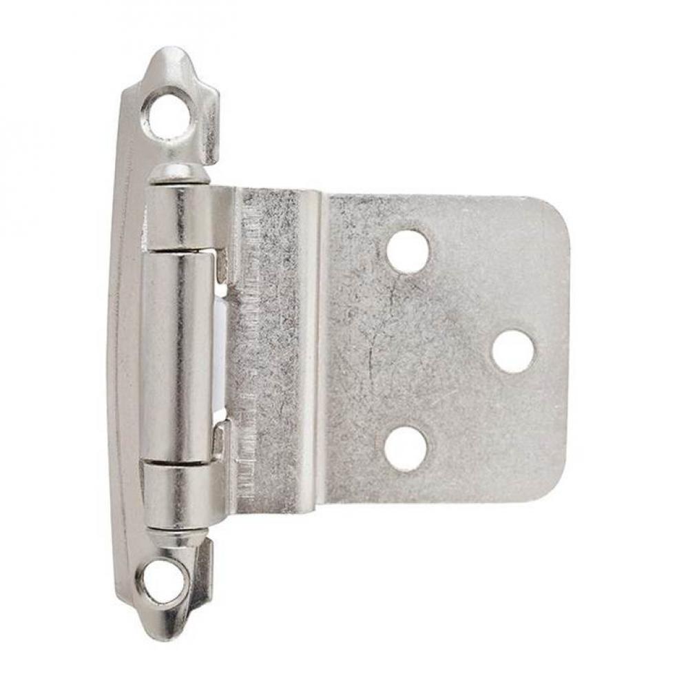 3/8in (10 mm) Inset Self-Closing, Face Mount Satin Nickel Hinge - 2 Pack