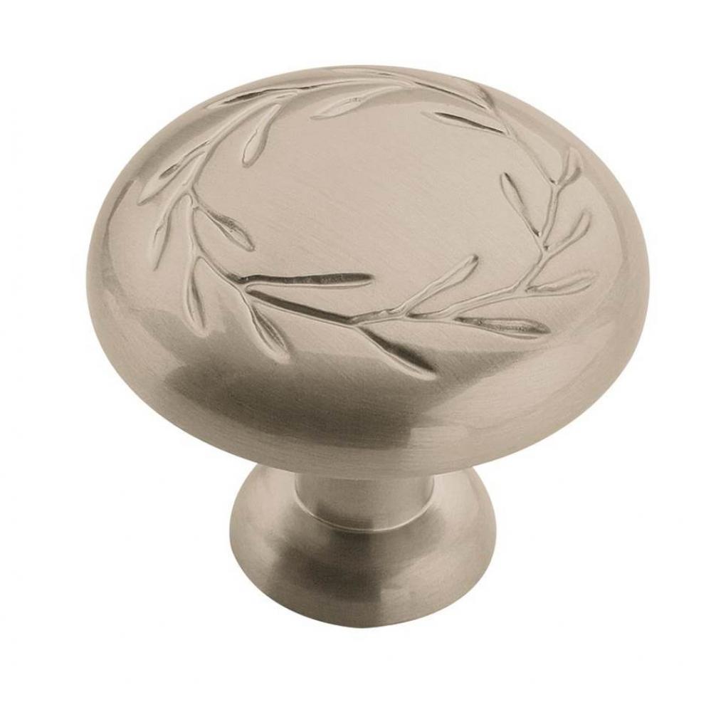 Nature&apos;&apos;s Splendor 1-5/16 in (33 mm) Diameter Satin Nickel Cabinet Knob
