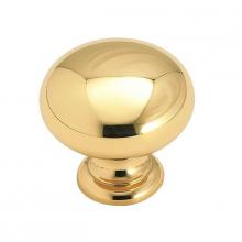 Amerock BP1950B - Brass Classics 1-1/4 in (32 mm) Diameter Polished Brass Cabinet Knob