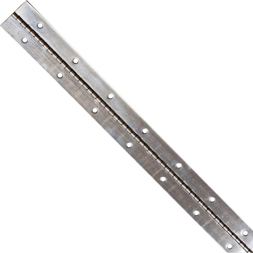 Bright Nickel 1-1/2&apos;&apos; 21 Gauge Steel Piano Hinge in 2 ft Length