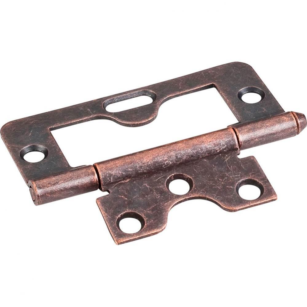 Dark Antique Copper Machined 3&apos;&apos; Swaged Loose Pin Non-Mortise Hinge with 1 Slot