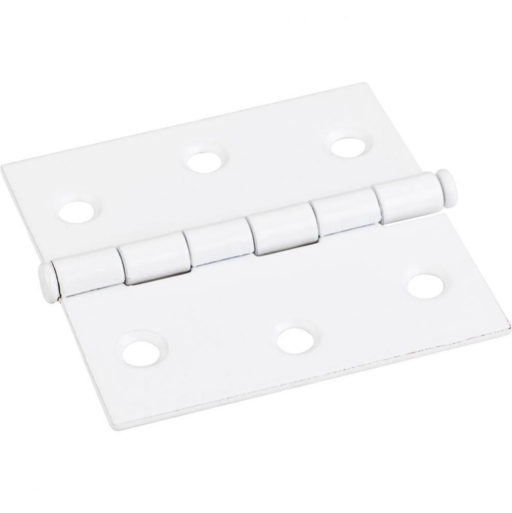 Bright White 2-1/2&apos;&apos; x 2-1/2&apos;&apos; Swaged Butt Hinge