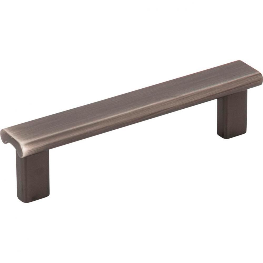 96 mm Center-to-Center Brushed Pewter Square Park Cabinet Pull