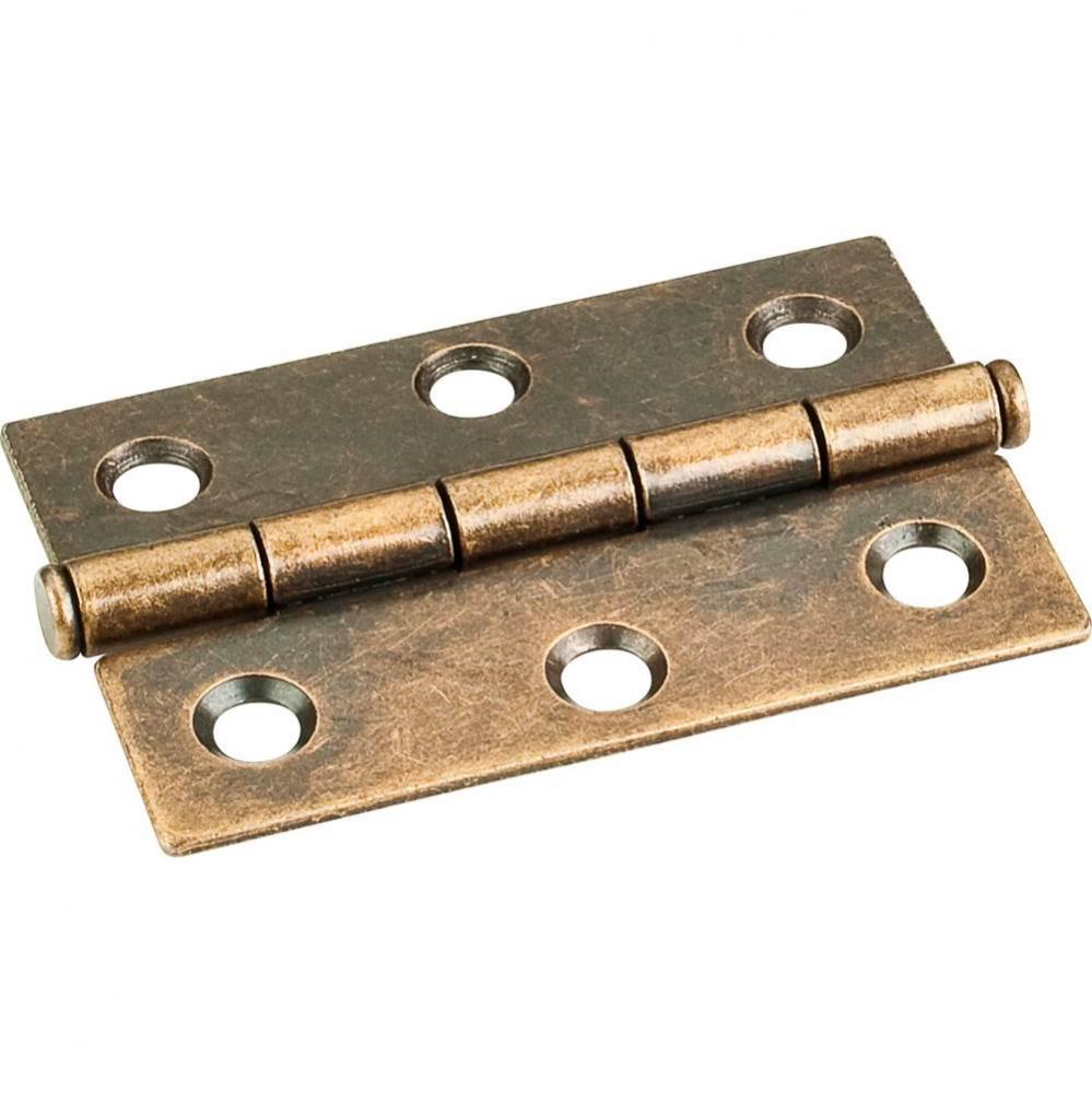 Antique Brass 2-1/2&apos;&apos; x 1-11/16&apos;&apos; Single Full Swaged Butt Hinge