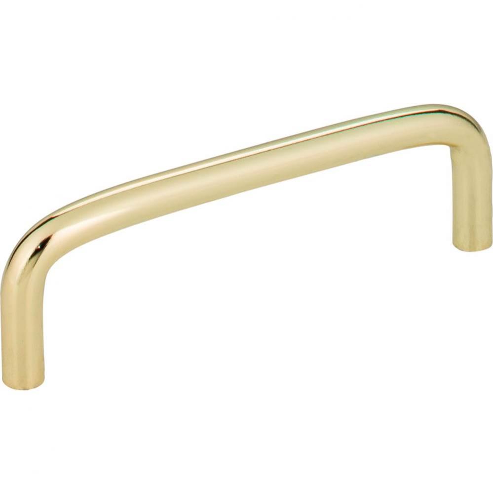 96 mm Center-to-Center Polished Brass Torino Cabinet Wire Pull