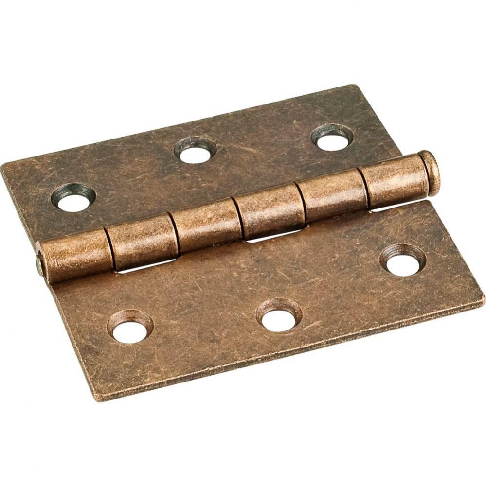 Antique Brass 3&apos;&apos; x 2-3/4&apos;&apos; Single Full Swaged Butt Hinge