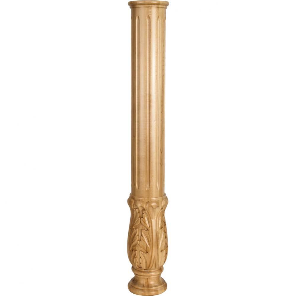 5&apos;&apos; D x 35&apos;&apos; H Maple Acanthus Fireplace Column