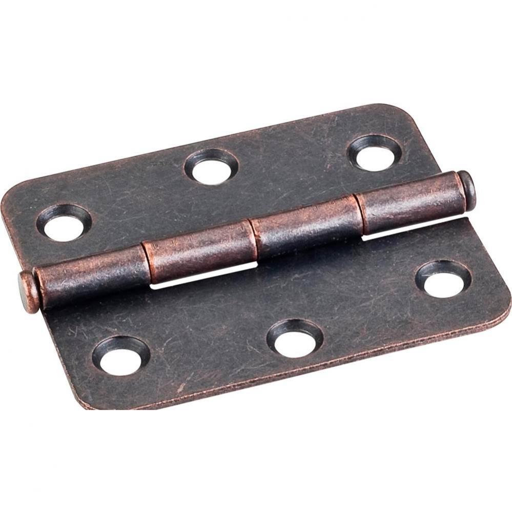 Dark Antique Copper Machined 2-1/2&apos;&apos; x 2&apos;&apos; Radius Butt Hinge