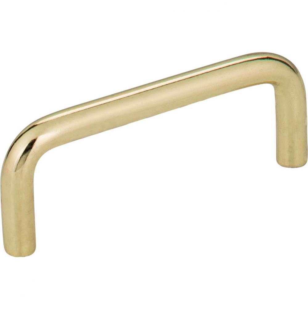 3&apos;&apos; Center-to-Center Polished Brass Torino Cabinet Wire Pull