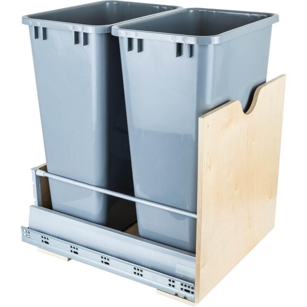 Preassembled 50 Quart Single Pullout Waste Container System