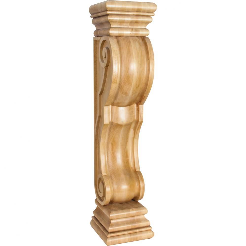 8&apos;&apos; W x 8&apos;&apos; D x 36&apos;&apos; H Maple Rounded Scroll Fireplace Corbel