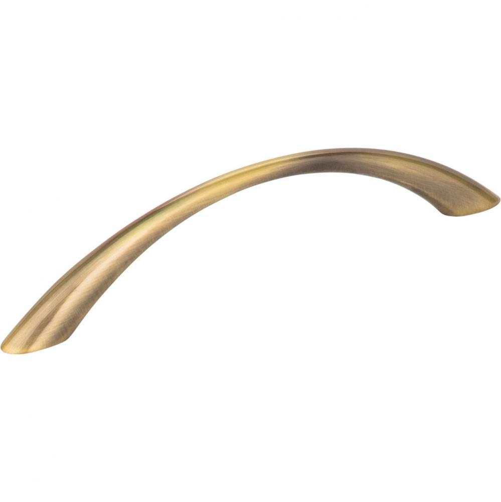 128 mm Center-to-Center Brushed Antique Brass Arched Kingsport Cabinet Pull