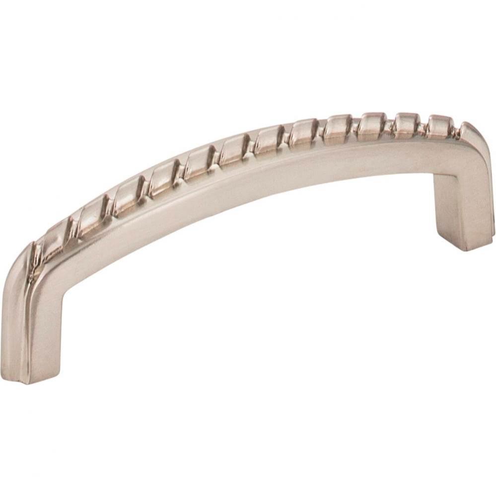 3&apos;&apos; Center-to-Center Satin Nickel Rope Detailed Cypress Cabinet Pull