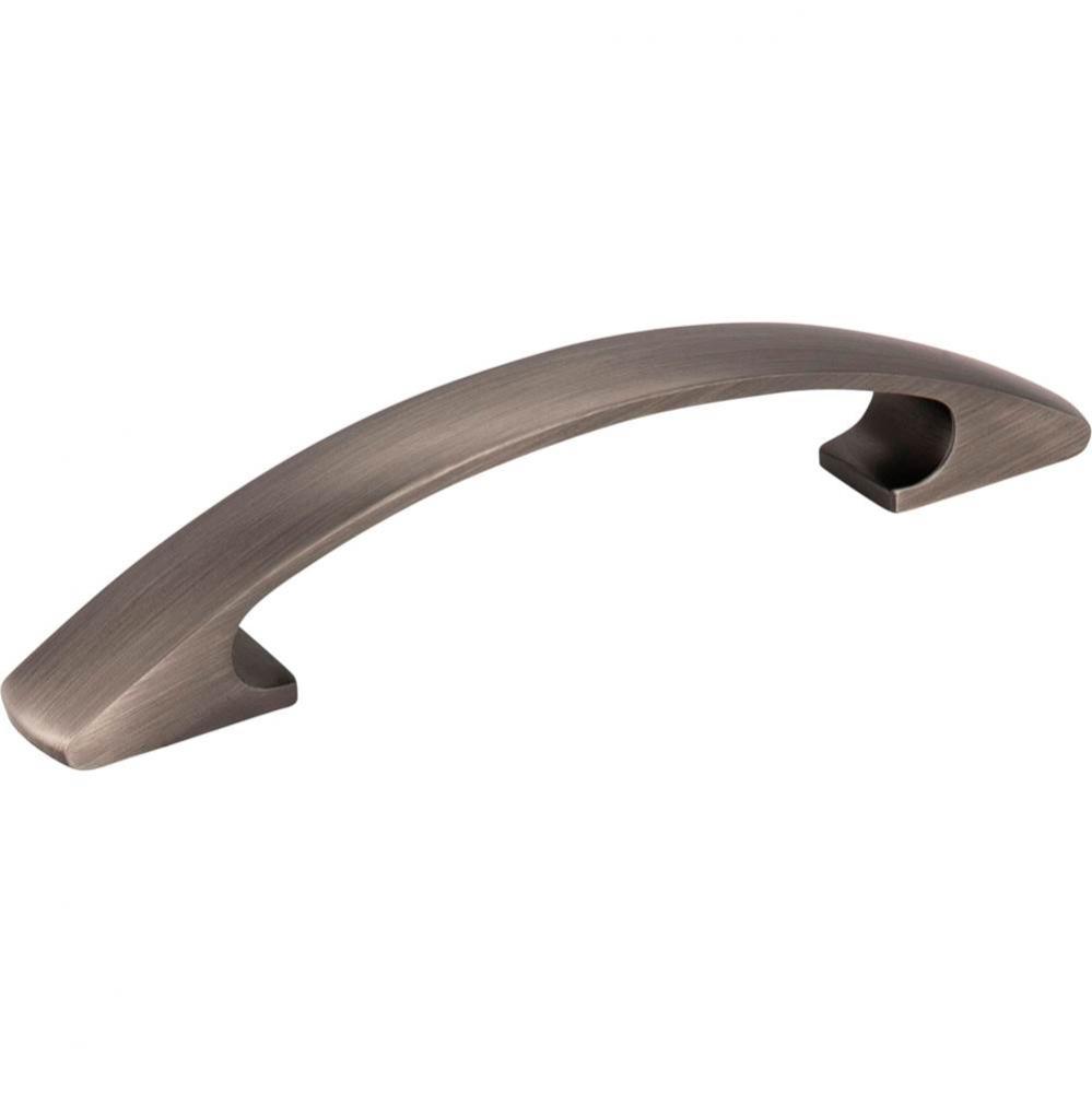 96 mm Center-to-Center Brushed Pewter Arched Strickland Cabinet Pull