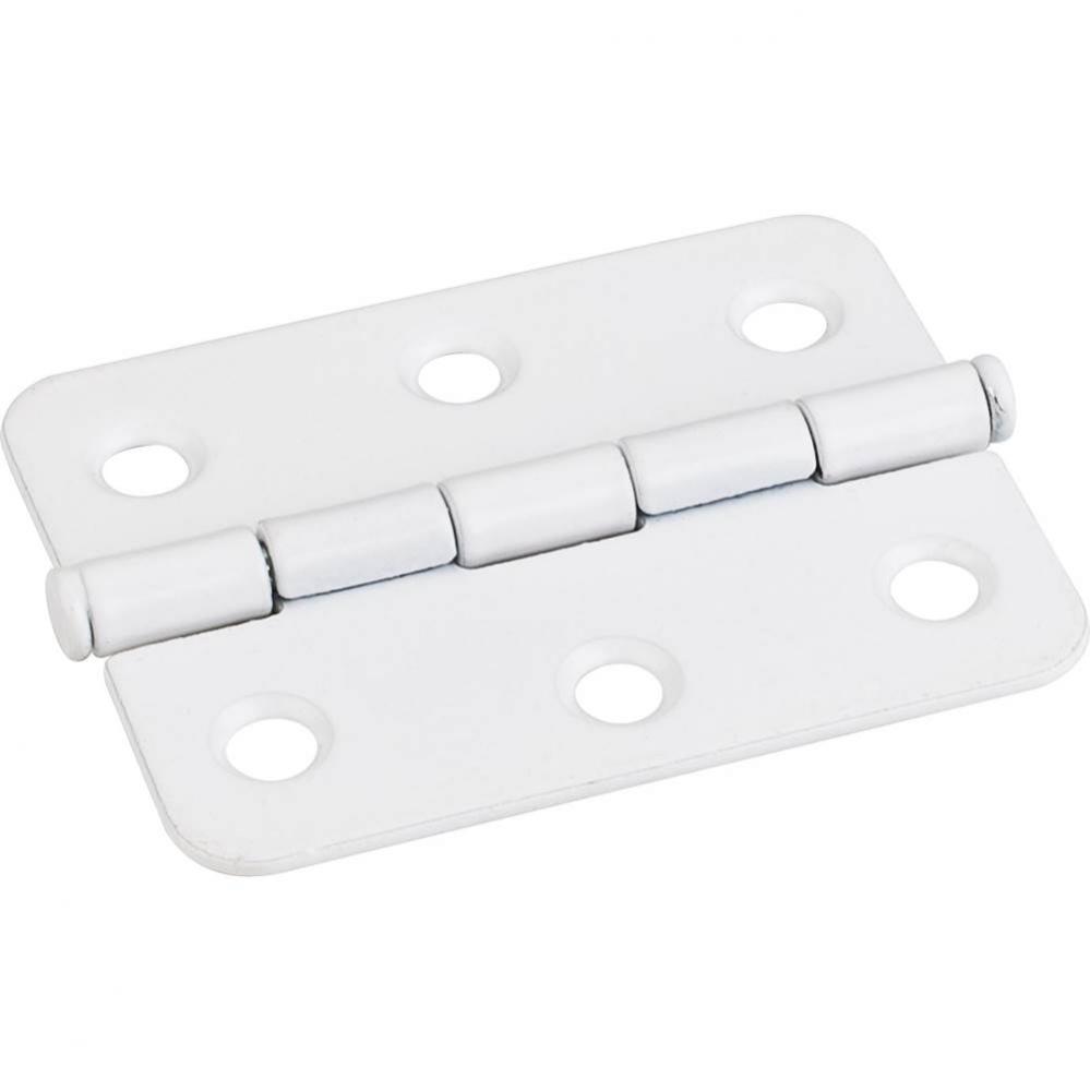 Bright White 2-1/2&apos;&apos; x 2&apos;&apos; Single Full Swaged Radius Corner Butt Hinge