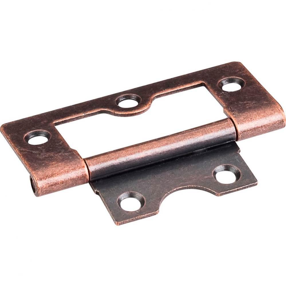 2-1/2&apos;&apos; Antique Copper Fixed Pin Flat Back Non-mortise Hinge