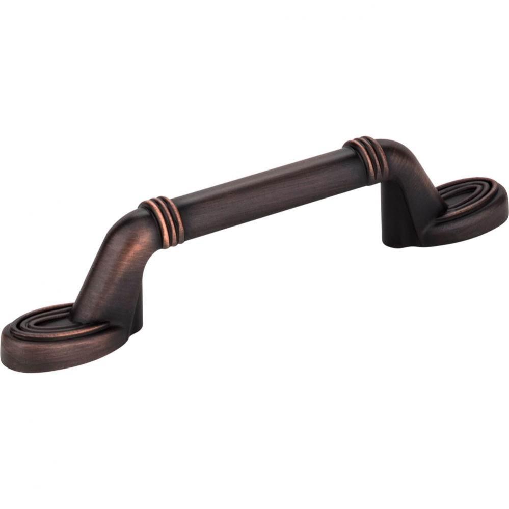 3&apos;&apos; Center-to-Center Brushed Oil Rubbed Bronze Ringed Detail Vienna Cabinet Pull