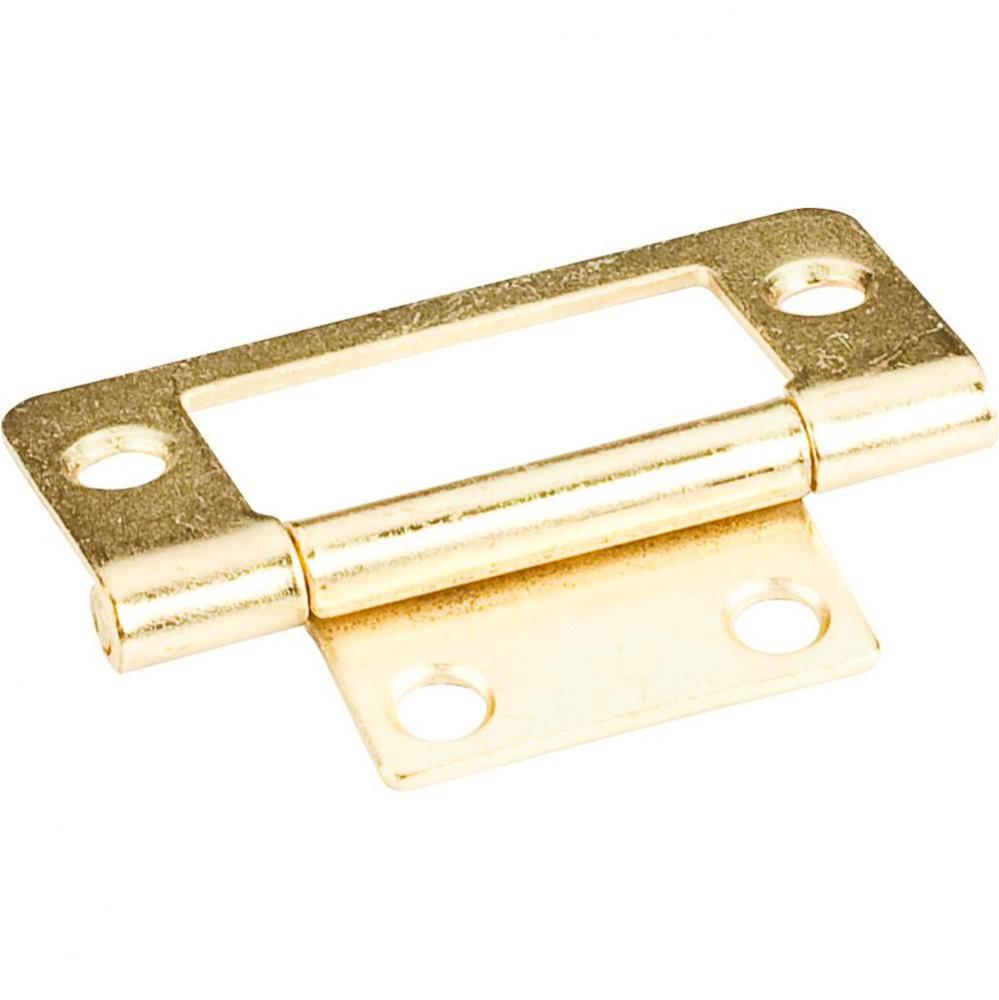 Polished Brass 2&apos;&apos; Fixed Pin Flat Back Non-Mortise Hinge