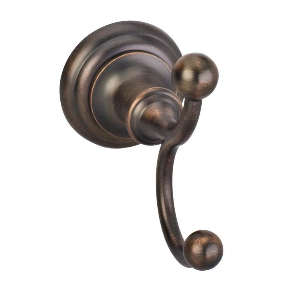 Fairview Brushed Oil Rubbed Bronze Double Robe Hook - Retail Packaged