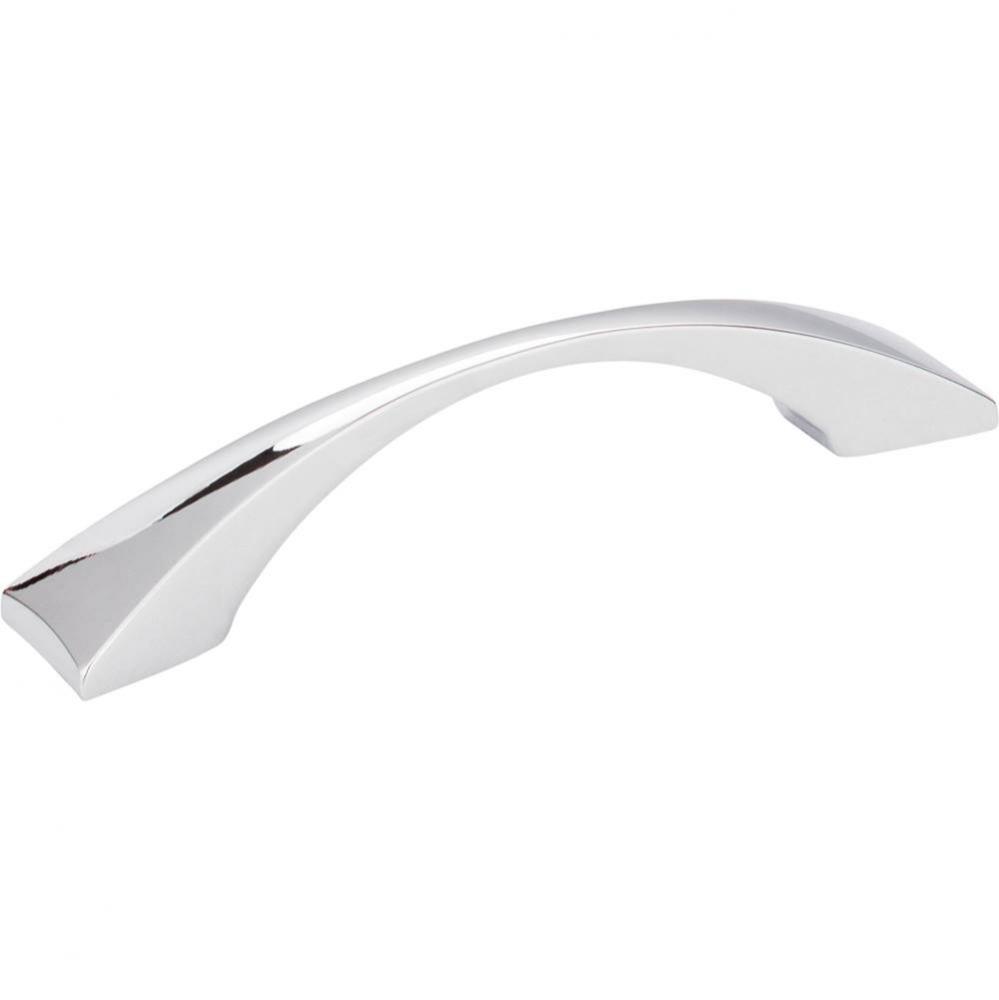 96 mm Center-to-Center Polished Chrome Square Glendale Cabinet Pull