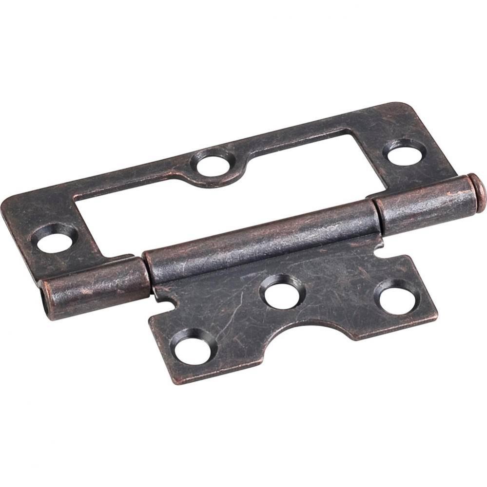 Dark Antique Copper Machined 3&apos;&apos; Swaged Loose Pin Non-Mortise Hinge with 6 Holes