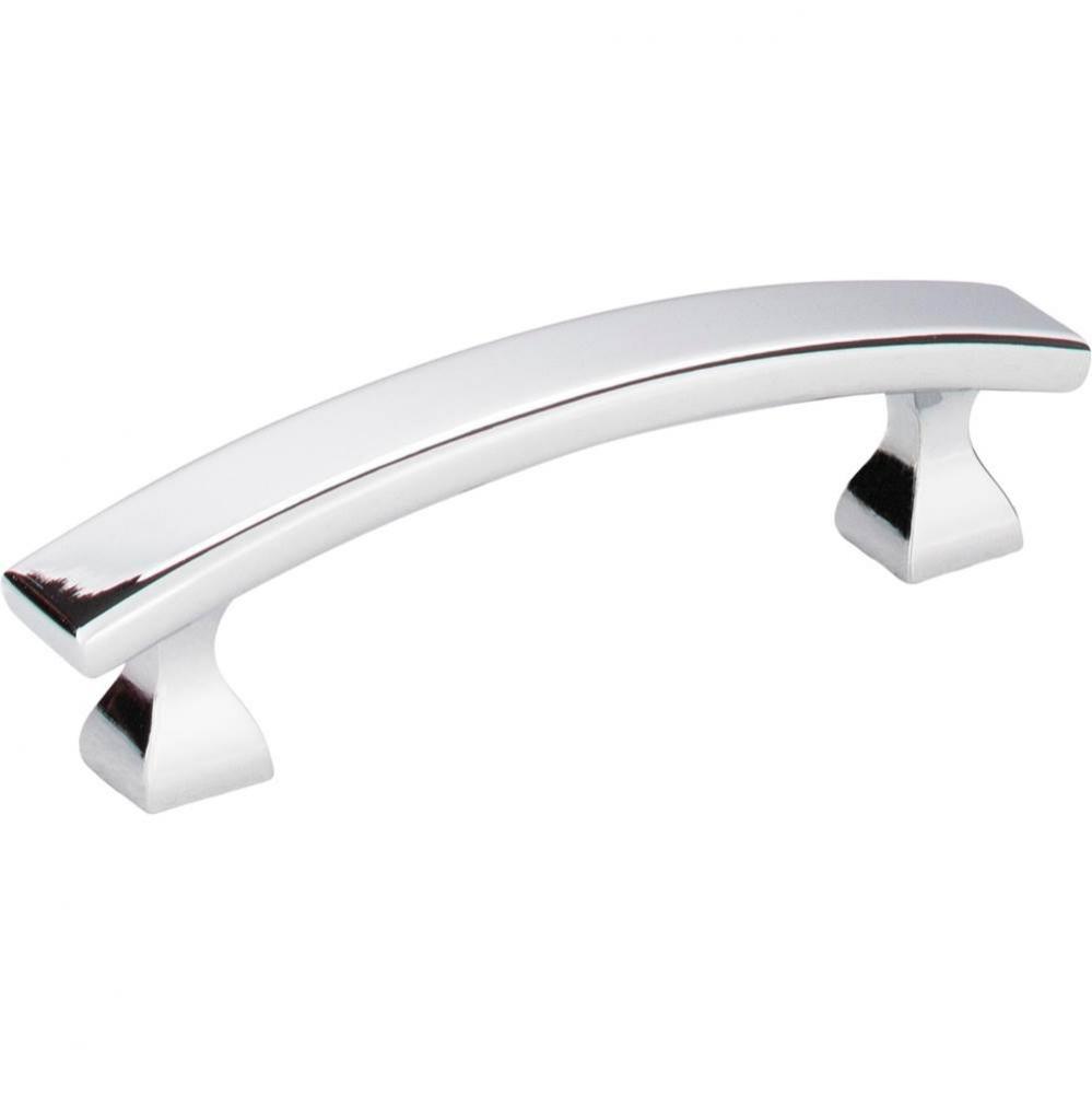 3&apos;&apos; Center-to-Center Polished Chrome Square Hadly Cabinet Pull