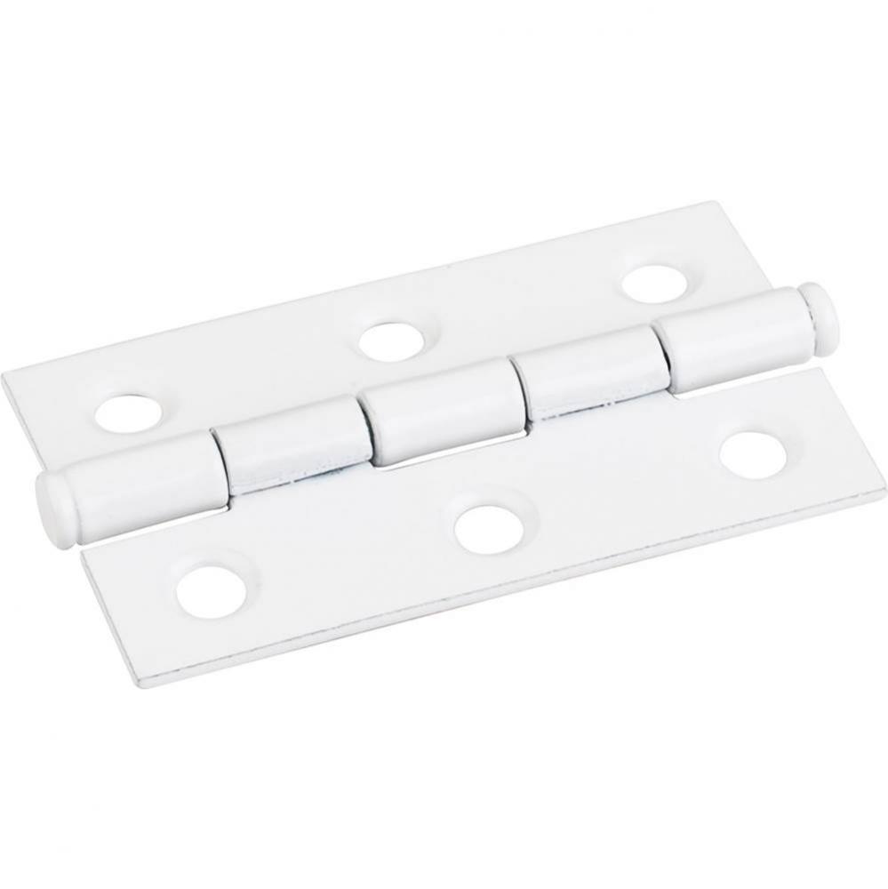 Bright White 2-1/2&apos;&apos; x 1-1/2&apos;&apos; Single Half Swaged Butt Hinge