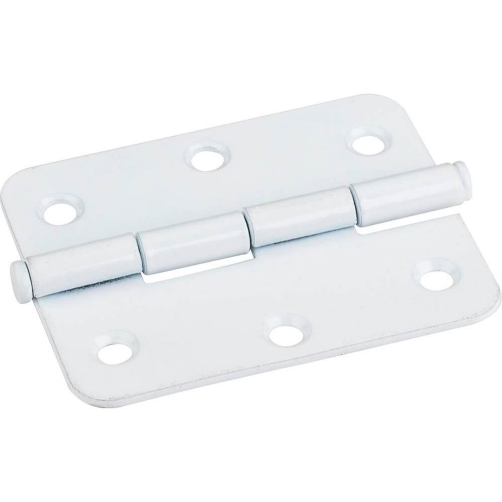 White  2-1/2&apos;&apos; x 2&apos;&apos; Radius Butt Hinge