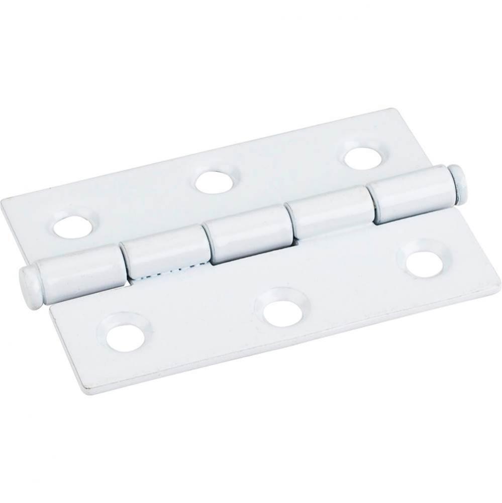 White 2-1/2&apos;&apos; x 1-11/16&apos;&apos;  Single Full Swaged Butt Hinge