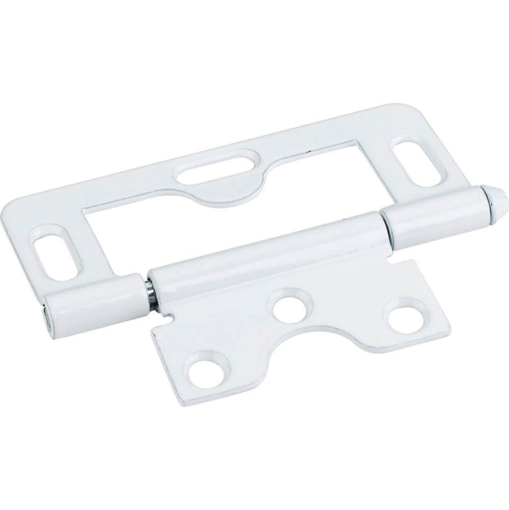 White 3&apos;&apos; Loose Pin Non-Mortise Hinge with 3 Slots